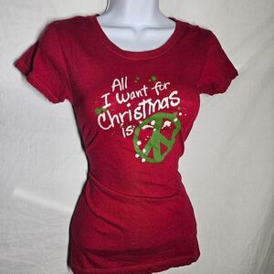 Y2k vintage all i want for Christmas is peace baby tee